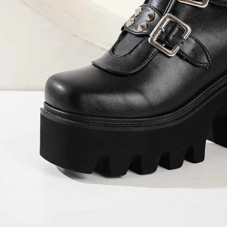 Industrial Platform Multiple Buckle Chelsea Boots - Image 5
