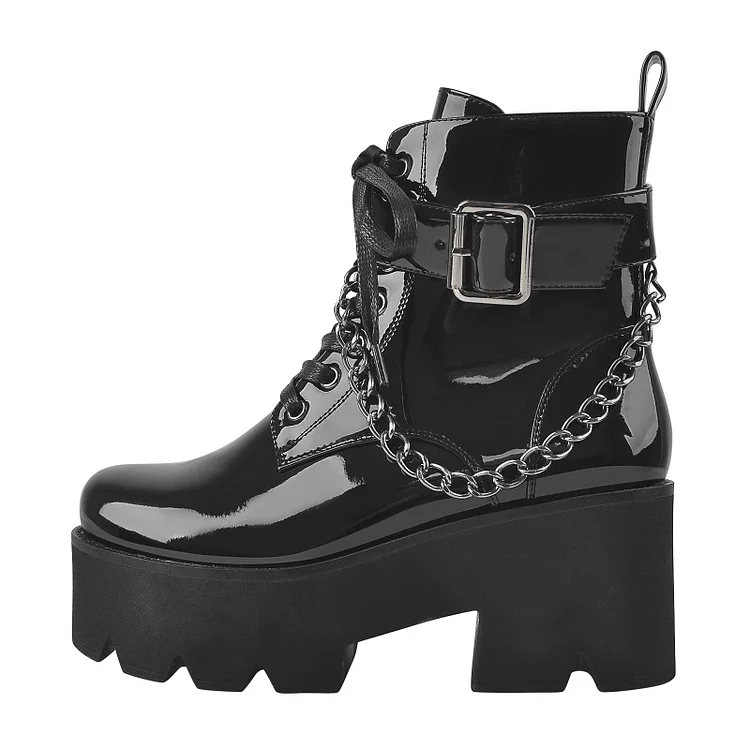 Patent Leather Lace Up Ankle Boots 3 Patent Leather Lace Up Ankle Boots
