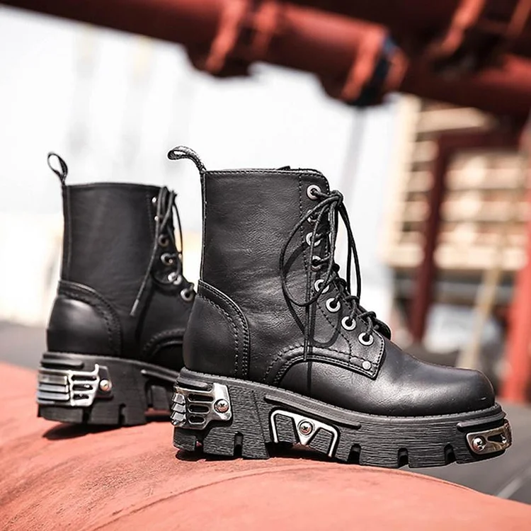 Metal Decor Motorcycle Boots 9 Metal Decor Motorcycle Boots - Image 7