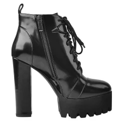 Goth Black Lace Up Chunky Heel PU Ankle Booties -AKIRA Shop 56654272c630300aa9dc9475c177ad4f 750x