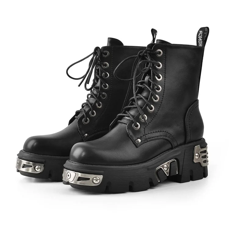 Metal Decor Motorcycle Boots 3 Metal Decor Motorcycle Boots