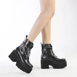 Statement Lace Up Rivets Strap With Chains Decoration Side Zipper Platform Boots 14 Statement Lace Up Rivets Strap With Chains Decoration Side Zipper Platform Boots -AKIRA Shop 636a5a0af002d32c2a018f9935ce43aa 750x