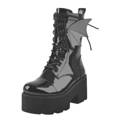 Platform Lace Up Wing Boots