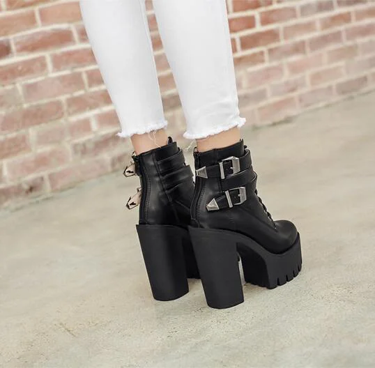 Double Buckle Strap Platform Boots 4 Double Buckle Strap Platform Boots - Image 2
