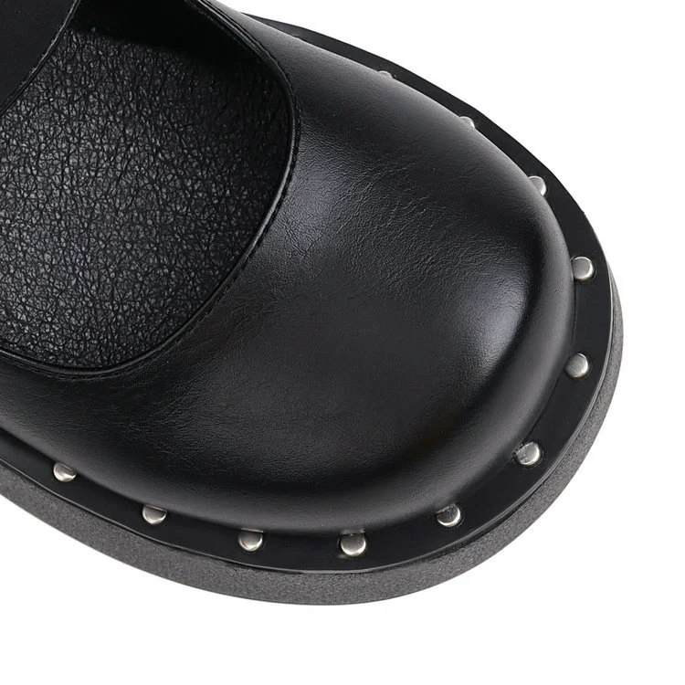 Punk Metallic Cutout Rivets Straps Platform Sandals - Image 3