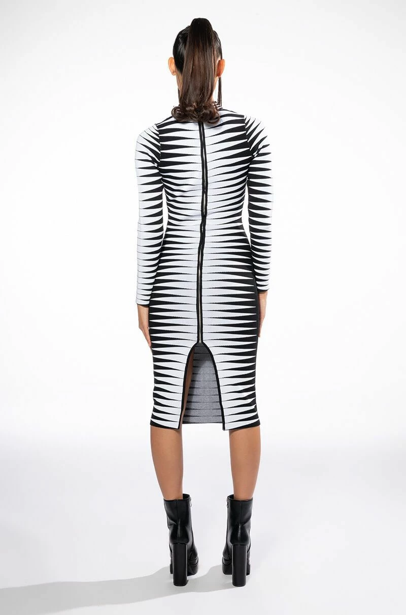 ALL AN ILLUSION LONG SLEEVE MIDI DRESS - Image 4