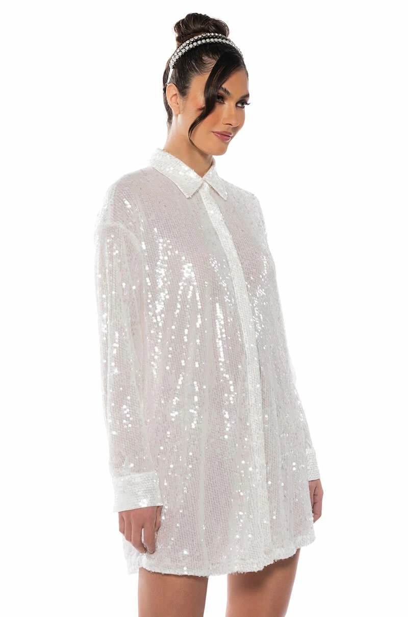 ALL I DO IS SHINE SEQUIN MINI DRESS - Image 2