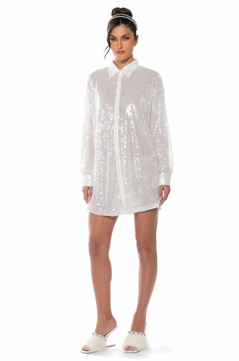 ALL I DO IS SHINE SEQUIN MINI DRESS - Image 3
