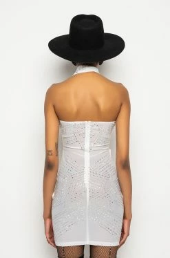 ALL WRAPPED UP RHINESTONE MINI DRESS -AKIRA Shop all wrapped up rhinestone mini dress white 5 5