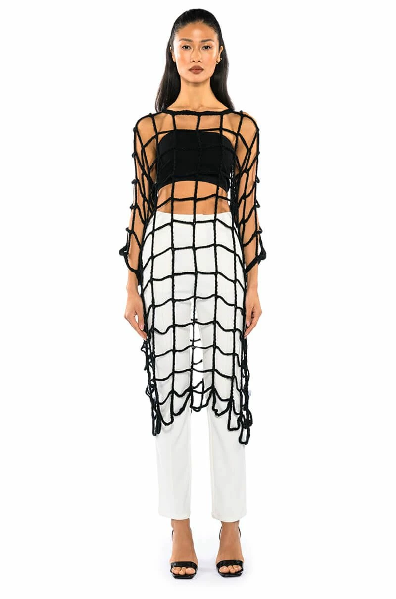 AMARA WIDE KNIT LONG SLEEVE MIDI DRESS - Image 3