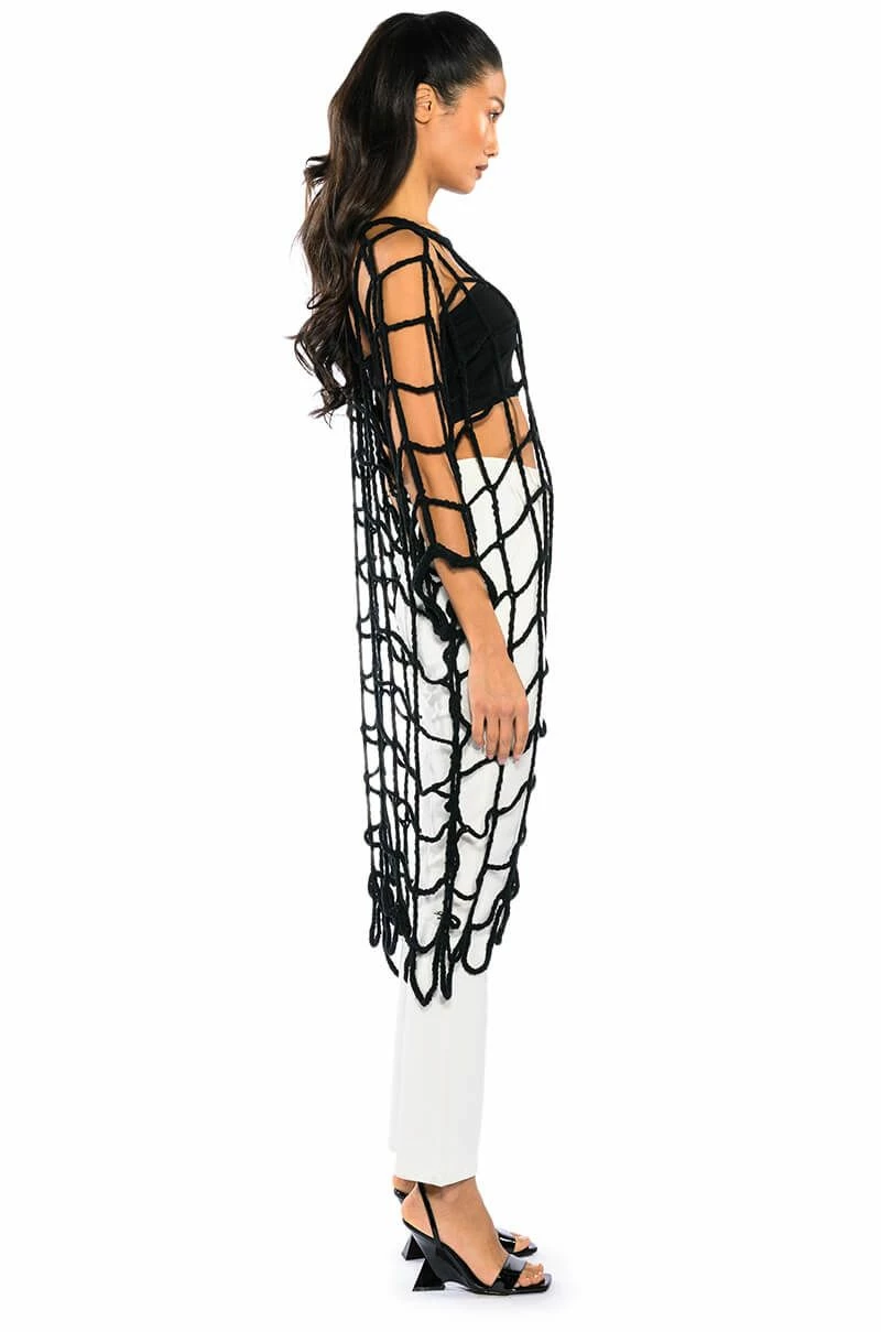 AMARA WIDE KNIT LONG SLEEVE MIDI DRESS - Image 4