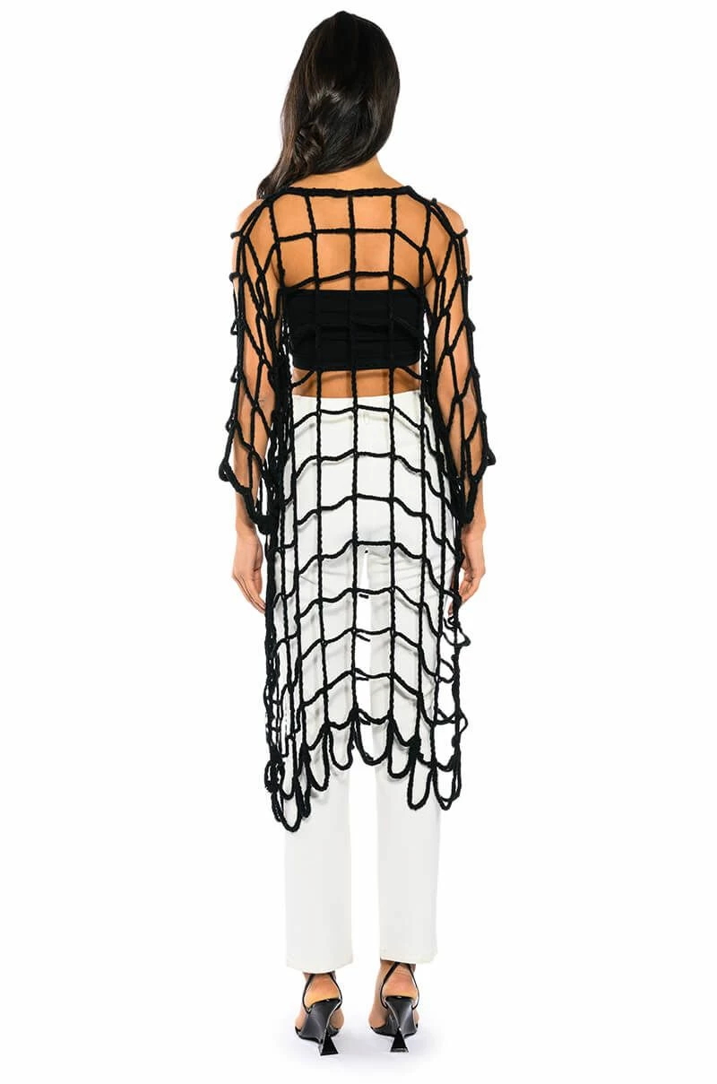 AMARA WIDE KNIT LONG SLEEVE MIDI DRESS - Image 5