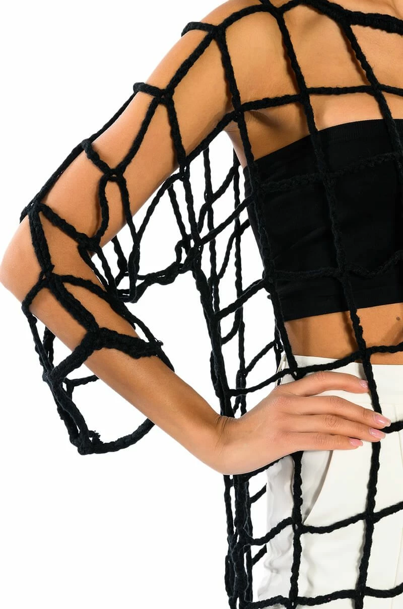 AMARA WIDE KNIT LONG SLEEVE MIDI DRESS - Image 6