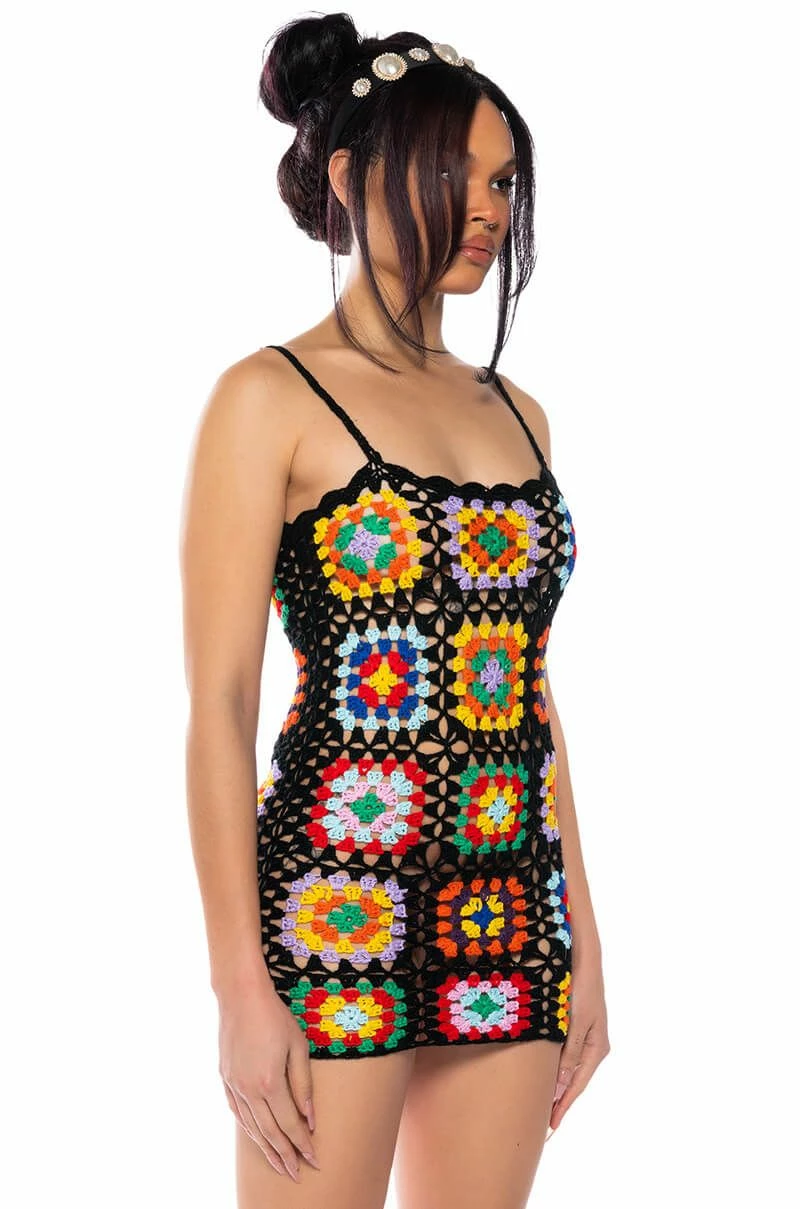 ARLO CROCHET KNIT MINI DRESS - Image 2