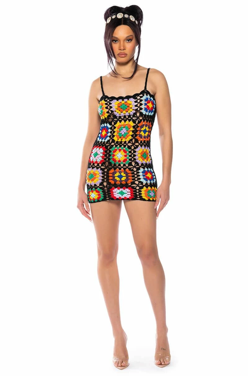 ARLO CROCHET KNIT MINI DRESS - Image 3