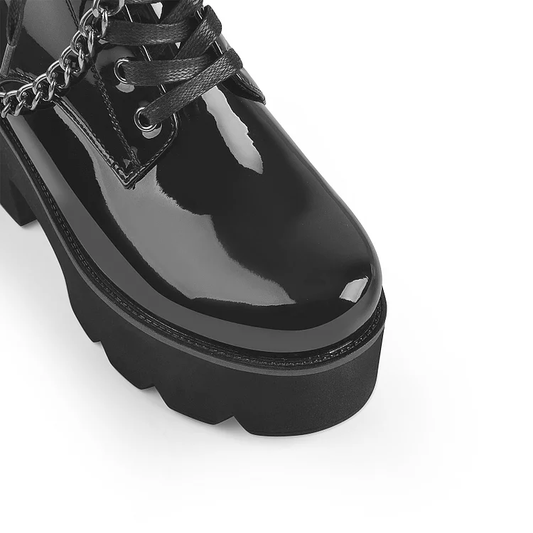 Patent Leather Lace Up Ankle Boots 4 Patent Leather Lace Up Ankle Boots - Image 2