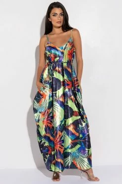 BABES OF PARADISE SATIN MAXI DRESS