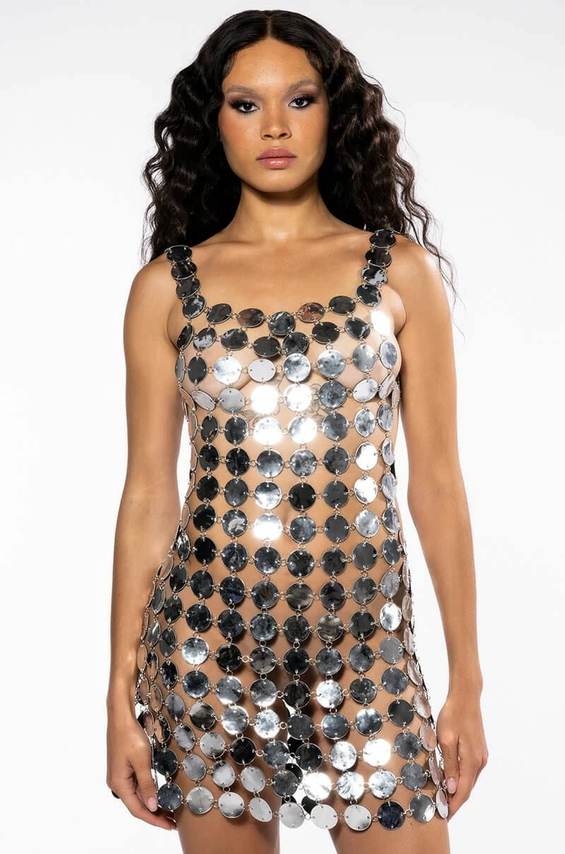 BARELY THERE COIN SIDE SLIT MINI DRESS - Image 2