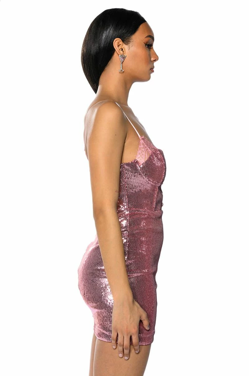 BRIELLA SEQUIN SPAGHETTI STRAP MINI DRESS - Image 3