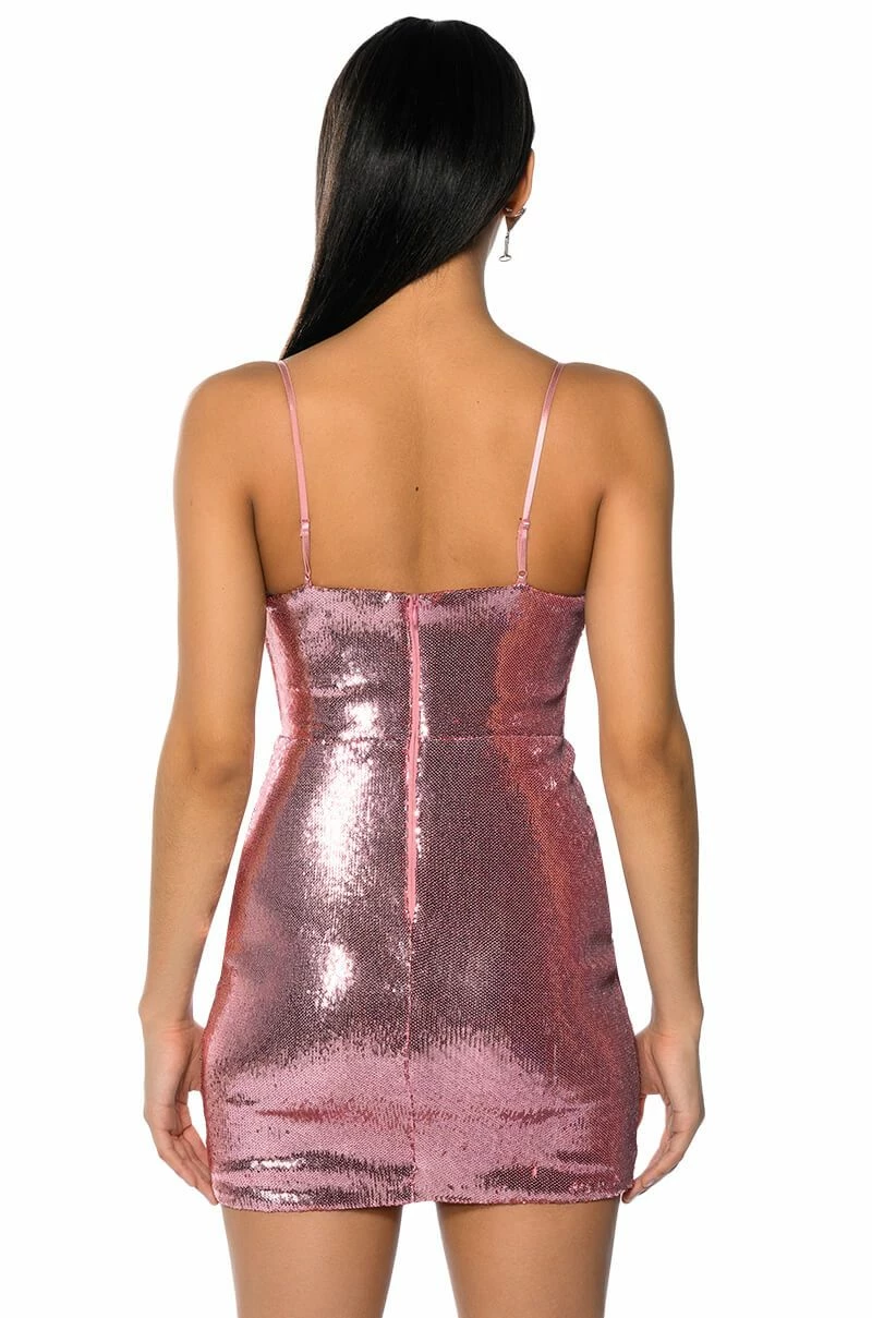 BRIELLA SEQUIN SPAGHETTI STRAP MINI DRESS - Image 4