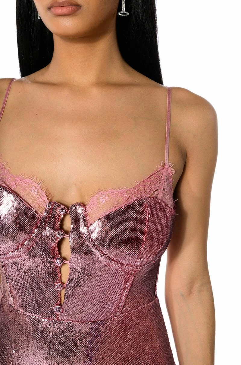 BRIELLA SEQUIN SPAGHETTI STRAP MINI DRESS - Image 5