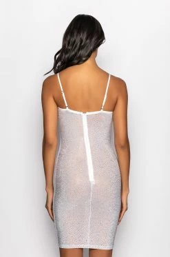 CATCH UP RHINESTONE MINI DRESS -AKIRA Shop catch up rhinestone mini dress white 5 5