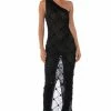CROSS ME MESH RHINESTONE DRESS IN BLACK
