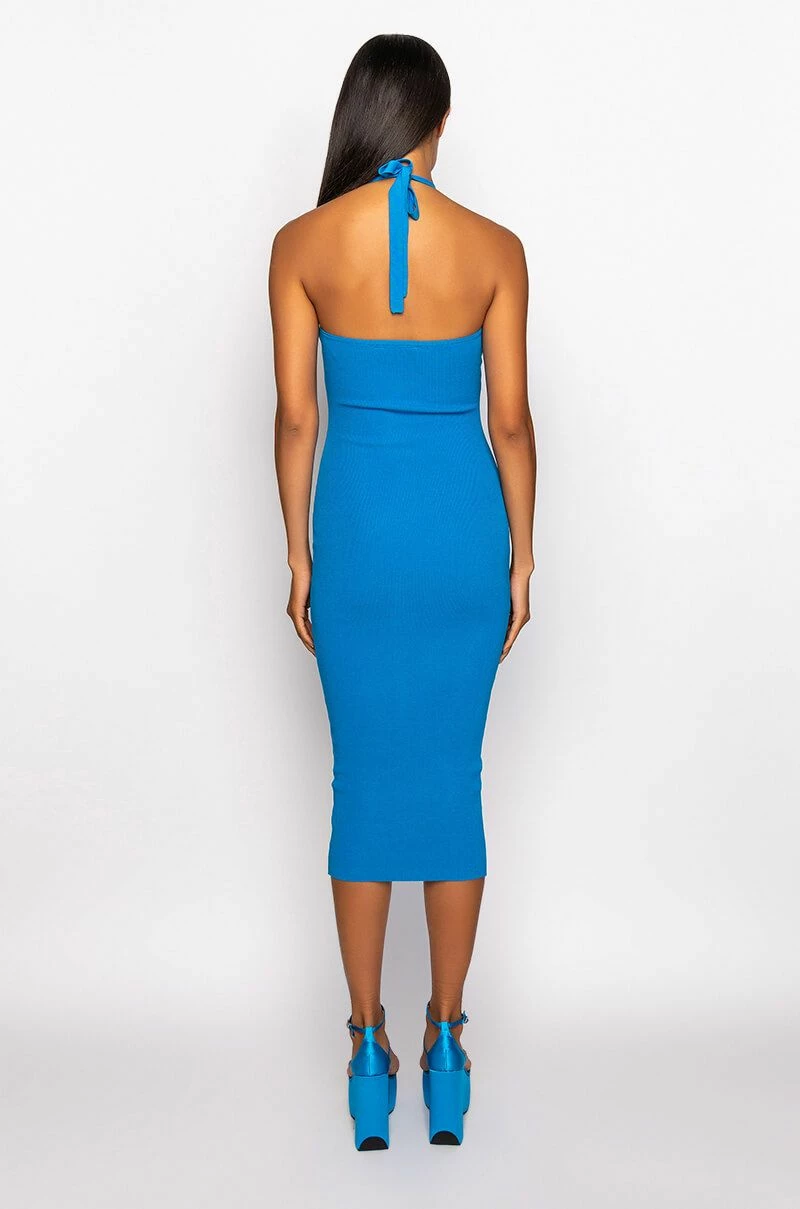 CUTOUT SWEATER RIBBED MIDI DRESS - Image 4