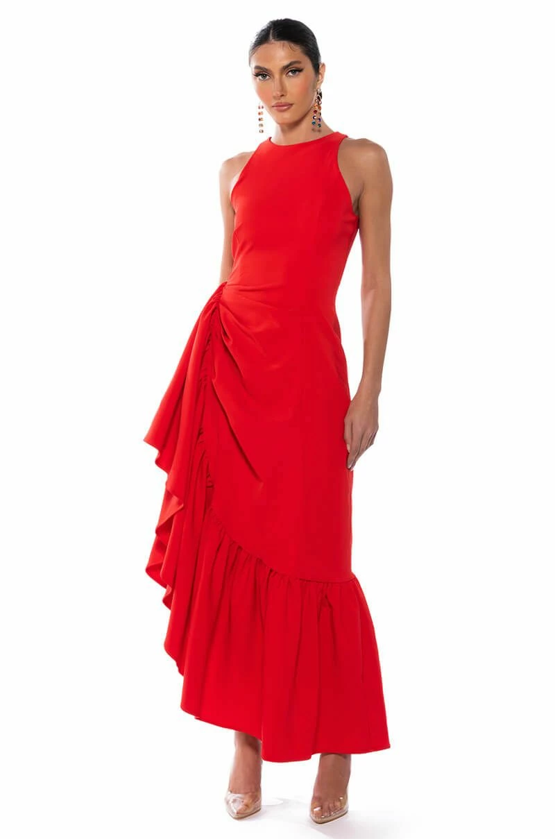 DANCE WITH ME RUCHED WAIST SLEEVELESS MAXI DRESS - Image 2