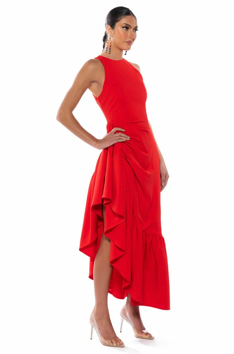 DANCE WITH ME RUCHED WAIST SLEEVELESS MAXI DRESS - Image 3