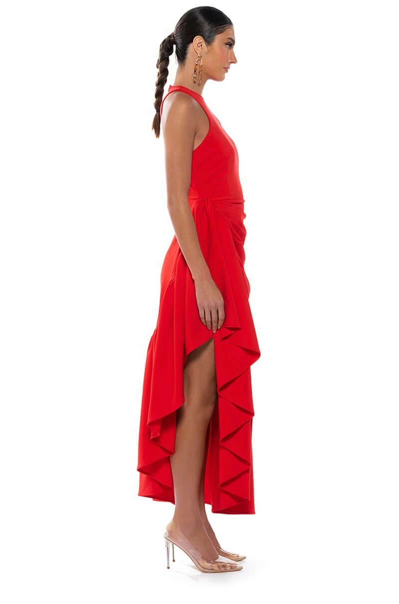 DANCE WITH ME RUCHED WAIST SLEEVELESS MAXI DRESS - Image 4