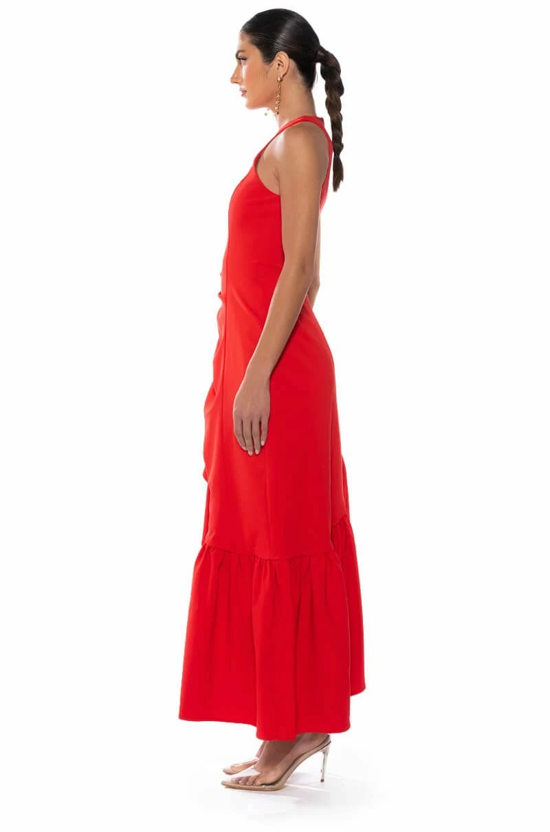 DANCE WITH ME RUCHED WAIST SLEEVELESS MAXI DRESS - Image 5