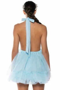 DARLING DIVA TULLE HALTER NECK MINI DRESS IN LIGHT BLUE 13 DARLING DIVA TULLE HALTER NECK MINI DRESS IN LIGHT BLUE -AKIRA Shop darling diva tulle halter neck mini dress in light blue light blue 6 6