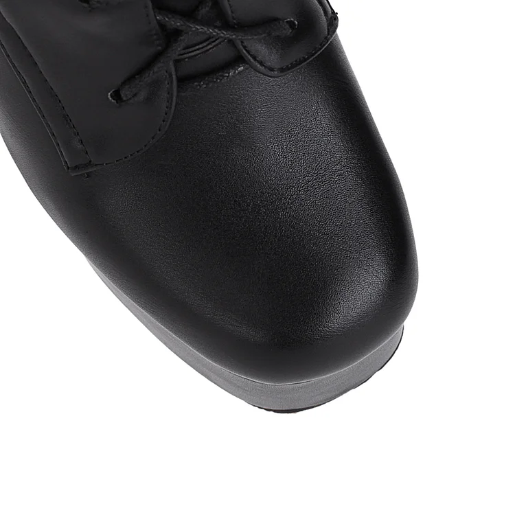Statement Lace Up Straps High Chunky Heel Boots 7 Statement Lace Up Straps High Chunky Heel Boots - Image 5