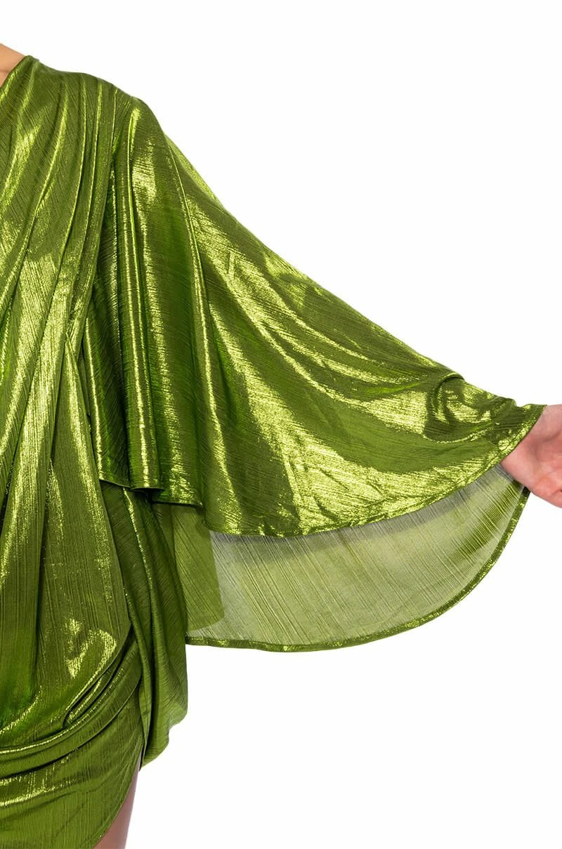 FANTASY DRAPED METALLIC MINI DRESS - Image 7