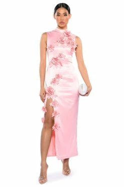 GENEVIEVE FLORAL MAXI DRESS WITH SLIT