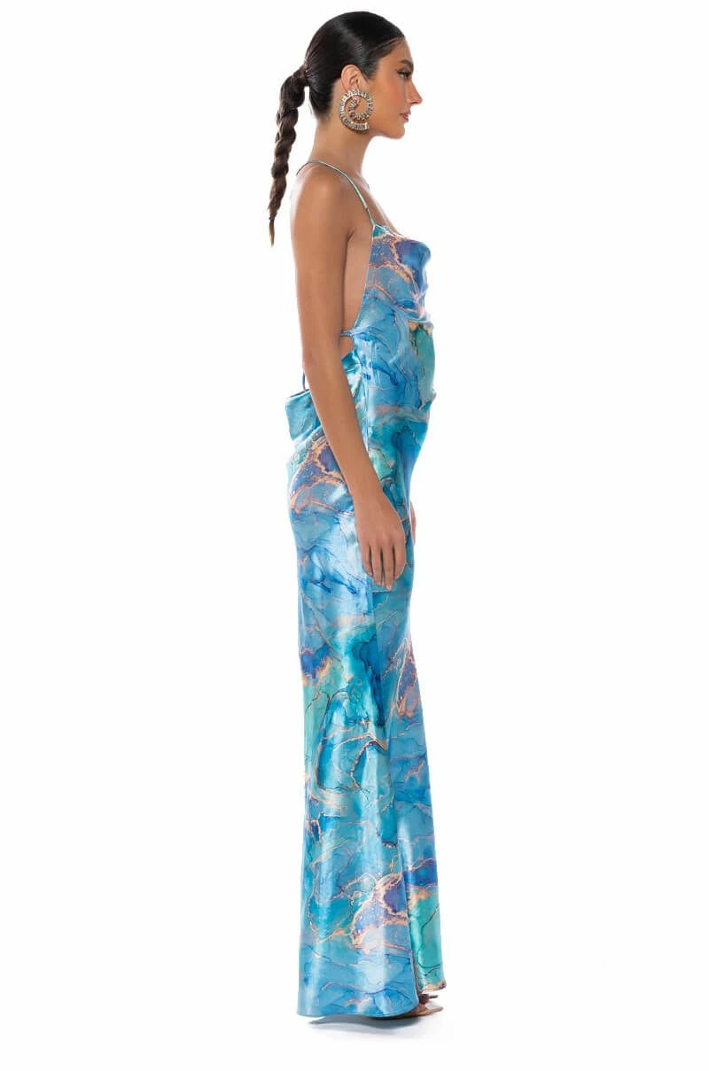 GOING UP SATIN MAXI DRESS IN BLUE 6 GOING UP SATIN MAXI DRESS IN BLUE - Image 4