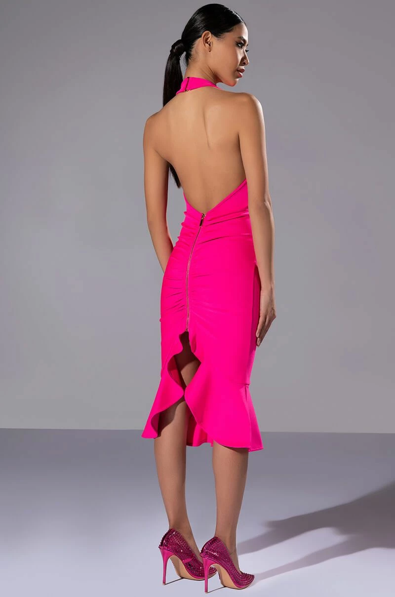 HEIRESS SLEEVELESS PEPLUM DRESS IN PINK - Image 2
