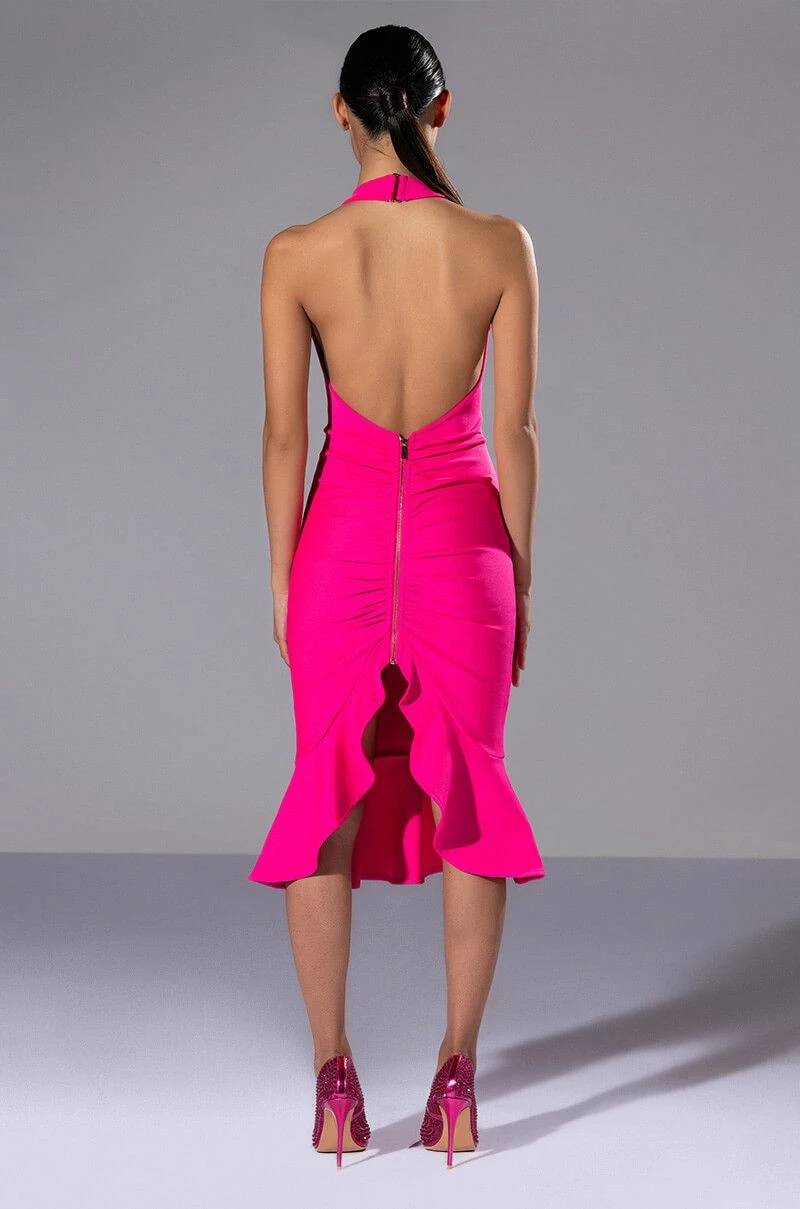 HEIRESS SLEEVELESS PEPLUM DRESS IN PINK - Image 5