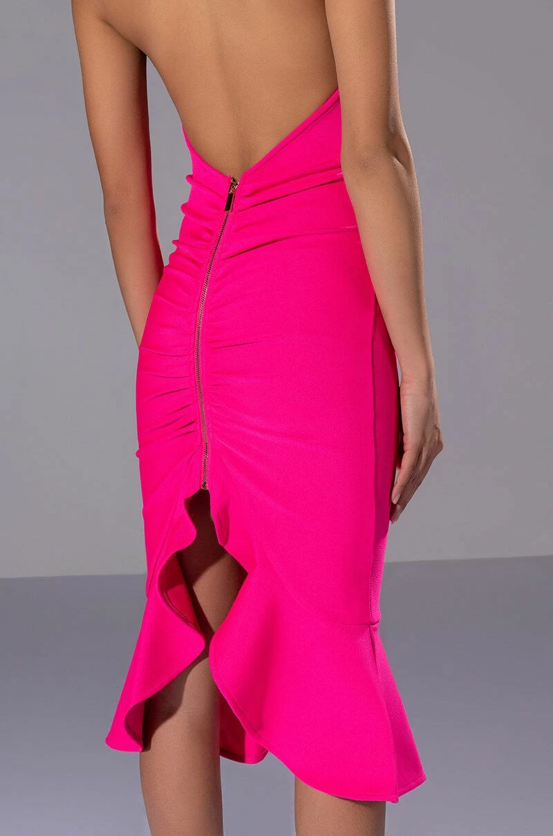 HEIRESS SLEEVELESS PEPLUM DRESS IN PINK - Image 6