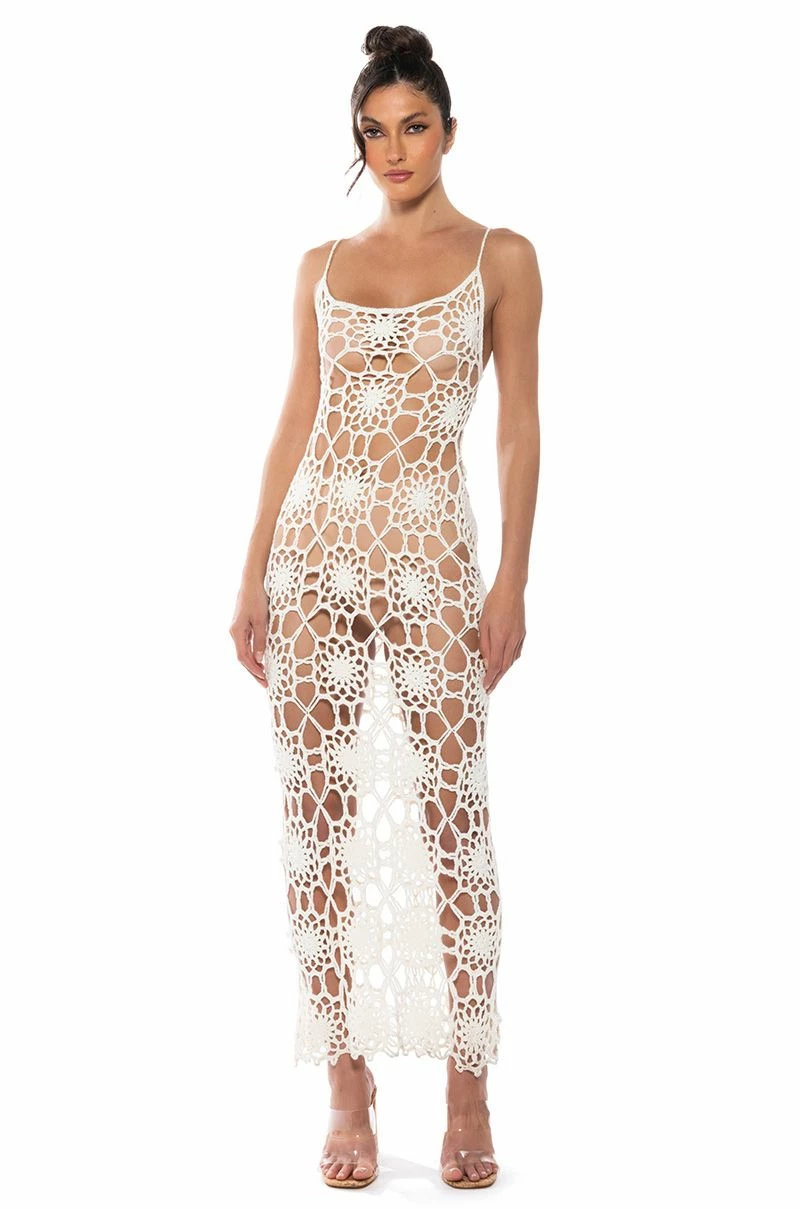 HERE COMES THE SUN CROCHET HALTER NECK MAXI DRESS - Image 5