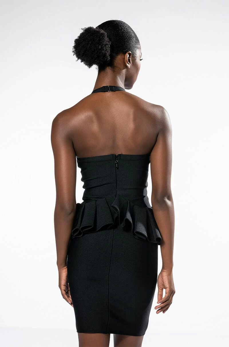 HUSTLER RUFFLE DETAIL BANDAGE MINI DRESS - Image 5