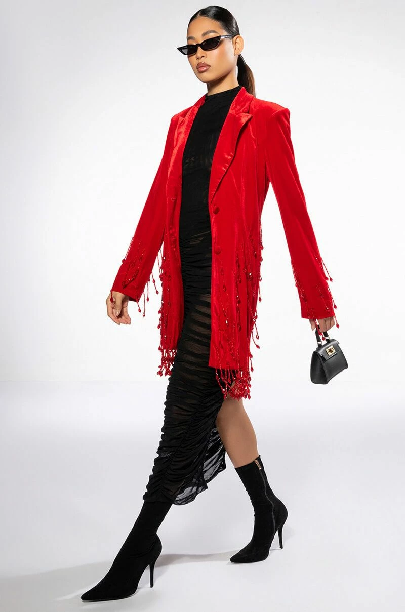 ILLUSIONS LONG SLEEVE MESH MIDI DRESS - Image 2