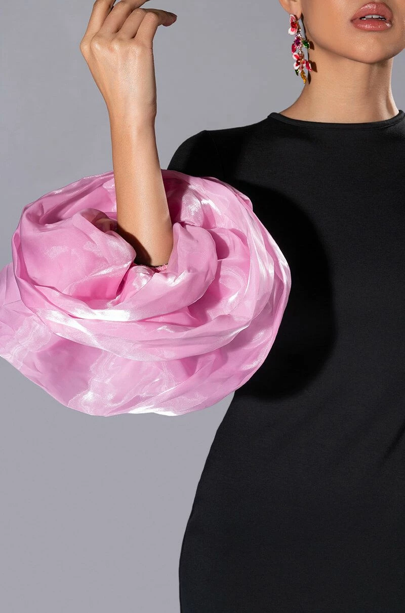 IN BLOOM EXAGGERATED CUFF LONG SLEEVE MIDI DRESS - Image 7