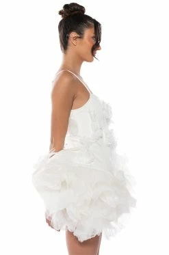 IN BLOOM FLARED MINI DRESS IN WHITE -AKIRA Shop in bloom flared mini dress in white white 5 5