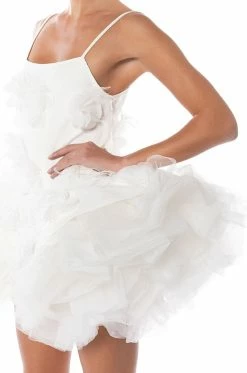 IN BLOOM FLARED MINI DRESS IN WHITE -AKIRA Shop in bloom flared mini dress in white white 7 7