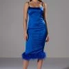 ISLA FEATHER DETAIL MIDI DRESS 1 ISLA FEATHER DETAIL MIDI DRESS -AKIRA Shop isla feather detail midi dress royal blue 1 1