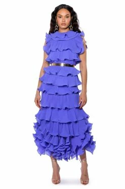 IT'S GIVING FLUTED MAXI DRESS