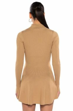 JACIE MOCK COLLAR KNIT MINI DRESS -AKIRA Shop jacie mock collar knit mini dress sand 6 6