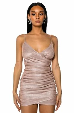 KEEP UP ULTRA SHIMMER STRAPLESS MINI DRESS